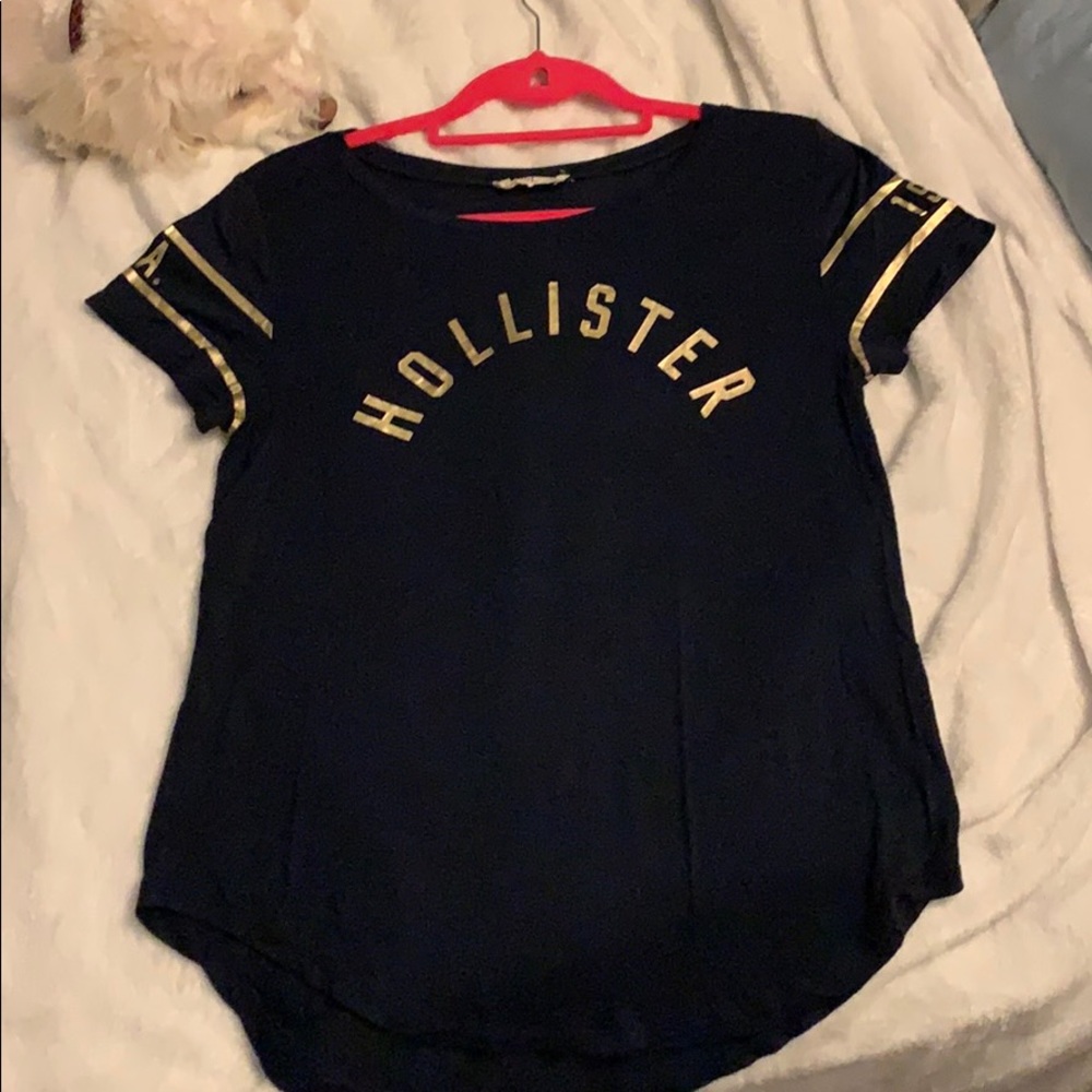 Navy blue and gold hollister t